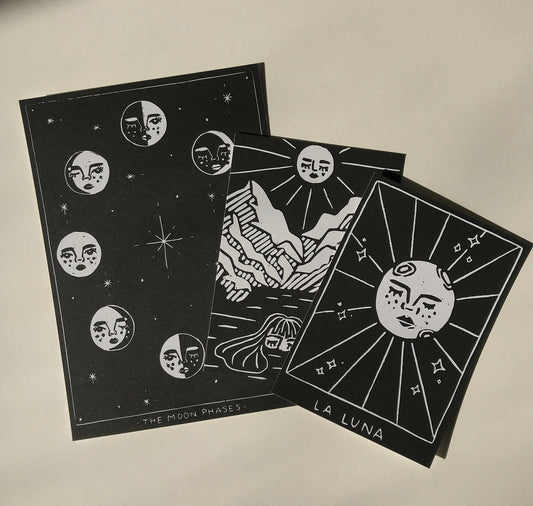 Talinolou - Set de Cartes Postales "Lune"