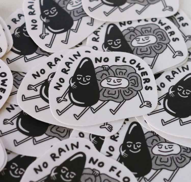 Talinolou - Stickers "no rain, no flowers"