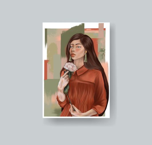 Valerie Umbricht - Postkarte "Blumenfrau I"