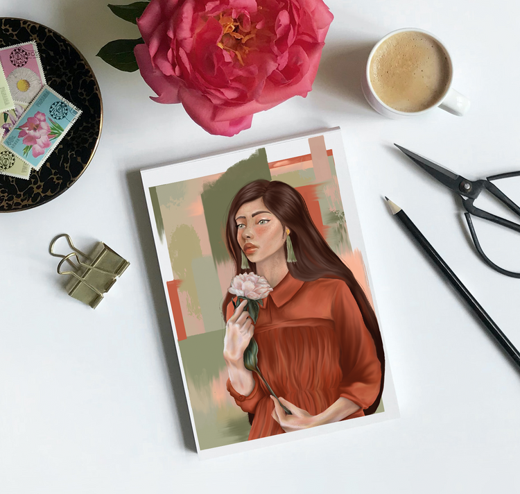 Valerie Umbricht - Carte Postale "Femme Fleur I"