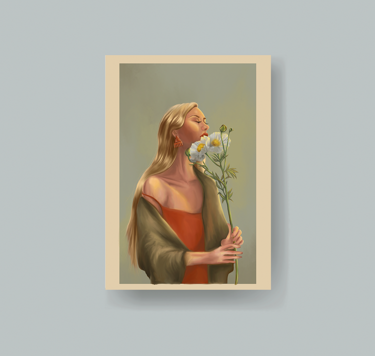 Valerie Umbricht - Carte postale "Flower Woman II"