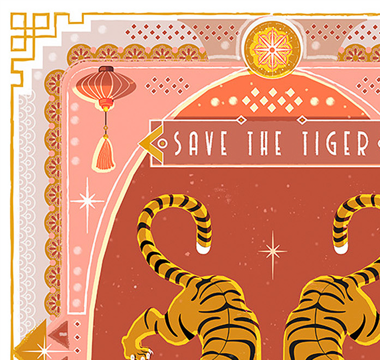 Valerie Umbricht - Carte postale "Sauvez le tigre"
